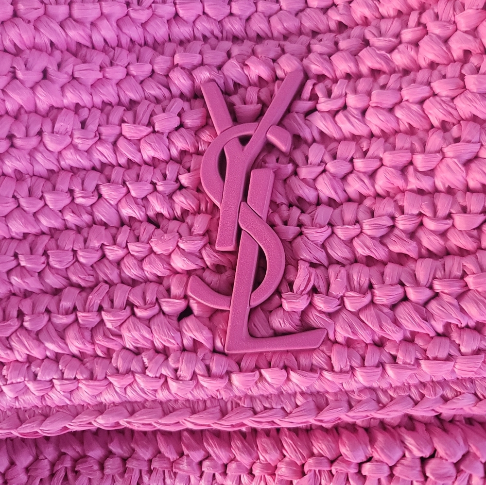YSL Pink Raffia Bag - Picture 9 of 16
